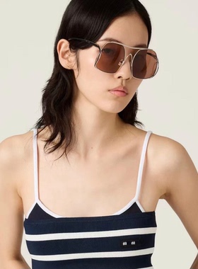 2025新款  金属字母logo徽标方形时尚个性防紫外线太阳眼镜墨镜女