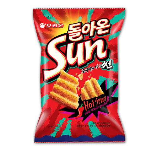 韩国进口零食好丽友sun太阳玉米波浪薯片玉米锅巴网红膨化70g - 图3
