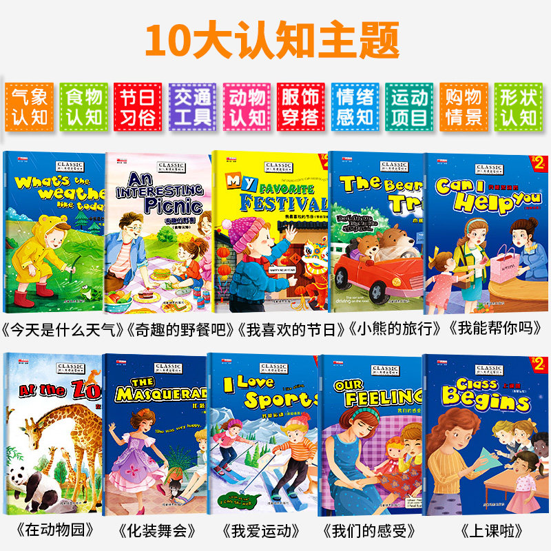 二年级英语绘本早教启蒙幼儿学英语教材小学一二三年级有声绘本英文入门故事书分级阅读幼儿园宝宝儿童英语读物零基础少儿自然拼读