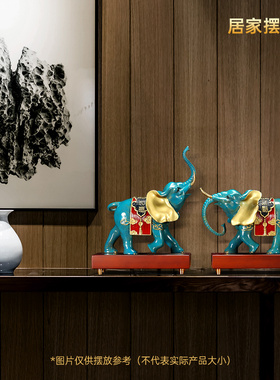 铜大象一对客厅装饰品开业礼物