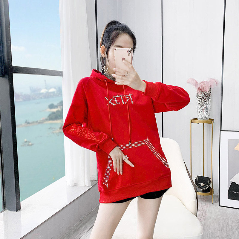 定制烫钻慵懒风宽松版潮ins卫衣 芭琦诗艺女装卫衣/绒衫
