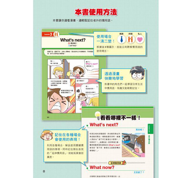 【现货】台版 漫画图解英语通 美国人常用英文会话速成漫画情境教学示意图解单字片语文法例句英语学习书籍
