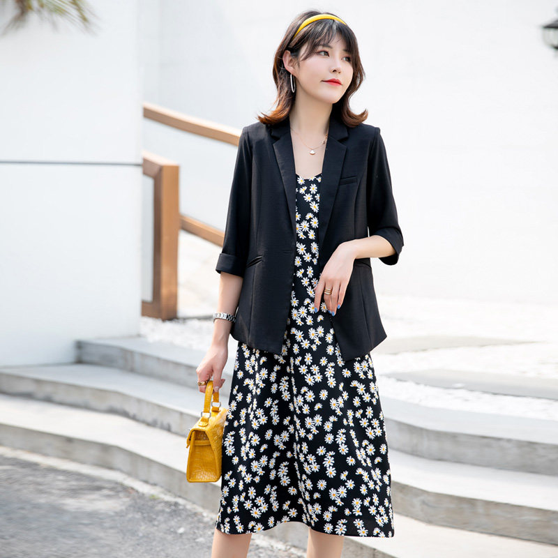 小雏菊无袖连衣裙女2020 v领碎花 依雨芬芬连衣裙