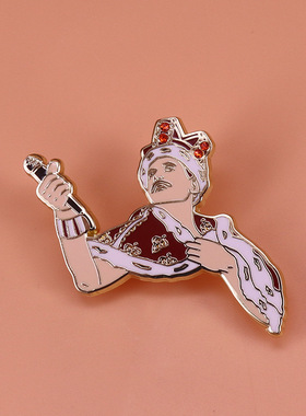 Queen 皇后乐队 Freddie Mercury 皇冠造型金属徽章 胸针配饰