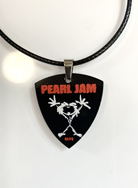 Pearl Jam珍珠果酱乐队周边吉他拨片项链配饰专辑徽章唱片挂饰