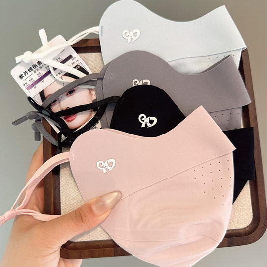 Ice Silk Sunscreen Mask for Women Summer 2025 New High-Looking Thin Breathable Anti-UV Full Face Sunshade Mask