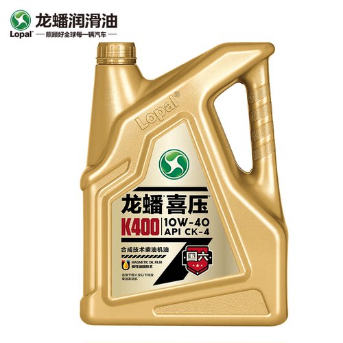 龙蟠喜压K400 CK-4 10W-40 4L*4桶 柴油发动机机油国六四季通用 - 图0
