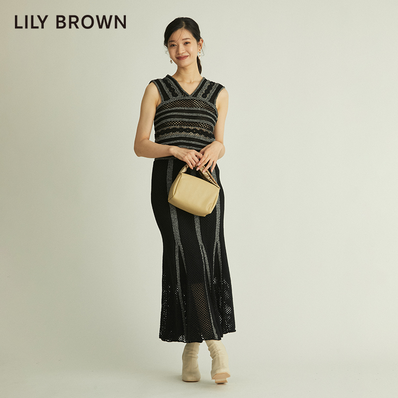 LILY BROWN春夏款 高腰复古镂空修身鱼尾半身裙LWNS222111 - 图3