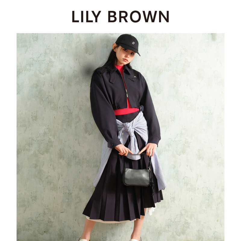 LILY BROWN2024春夏新品 学院风层次感高腰百褶半身裙LWFS241116