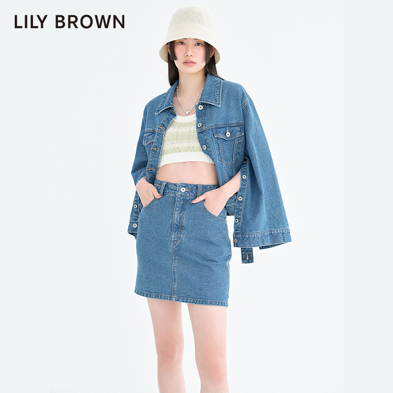 LILY BROWN春夏款时尚经典斗篷袖子两穿牛仔外套LWFJ231103