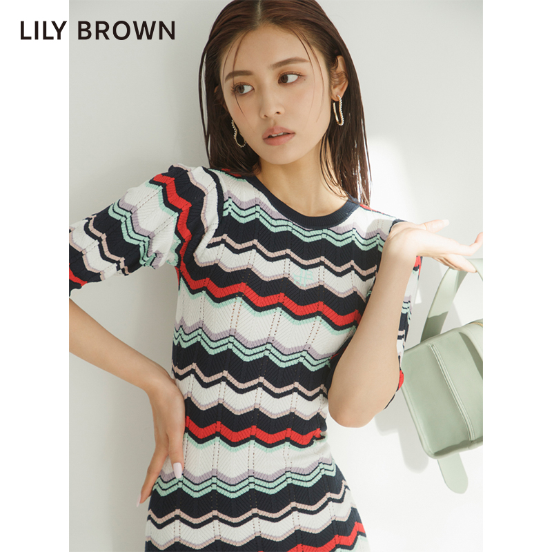 LILY BROWN春夏款 简约套头修身短款针织连衣裙LWNO232031