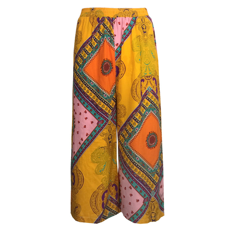 高腰夏季家居裤宽松冰丝棉绸阔腿裤 贰点壹肆休闲裤