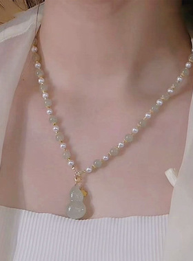 新中式国风串珠葫芦项链女小众设计感高级复古民族风唐装汉服配饰