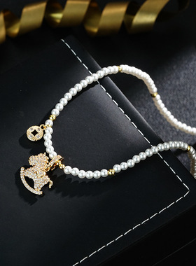 小马轻奢小众设计轻奢高级感百搭项链毛衣链配饰串珠挂件旗袍汉服