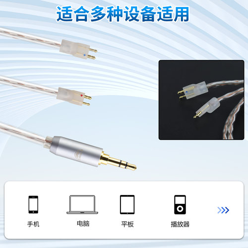 okcsc适用萌音FITEAR MH334 F111耳机线2.5 4.4mm金宝耳机升级线 - 图1