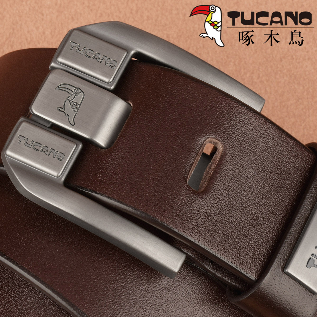 啄木鸟皮带男真皮针扣头牛皮层男士腰带休闲潮流宽青年男裤带复古