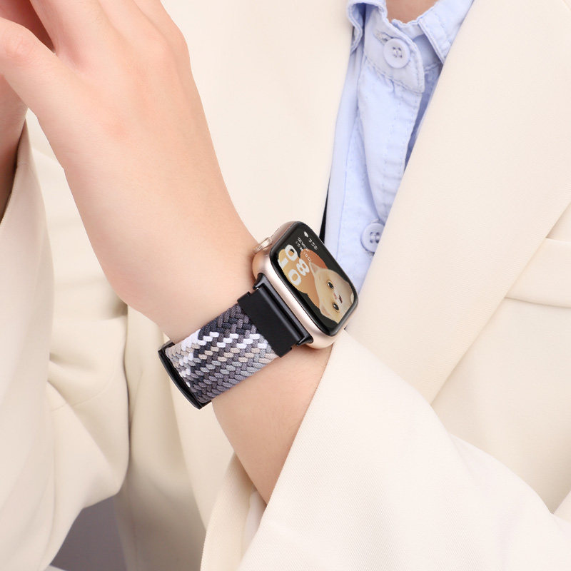 适用于荣耀手表5表带4新款磁吸扣编织腕带honor智能运动手表荣耀watch5尼龙替换带四五代男女款时尚表链配件