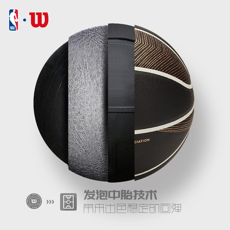 Wilson威尔胜官方全新NBA联名香槟系列标准7号球PU室内外通用篮球