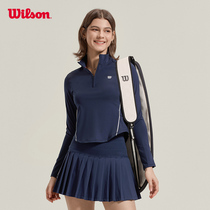 Wilson Wilwin Official 2023 Fall New Lady Brentwood Tennis Sports Knitted Long Sleeves