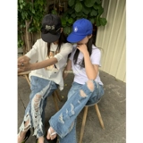 Небольшая дизайнерская ретро джинсовая юбка для отдыха, высокая талия