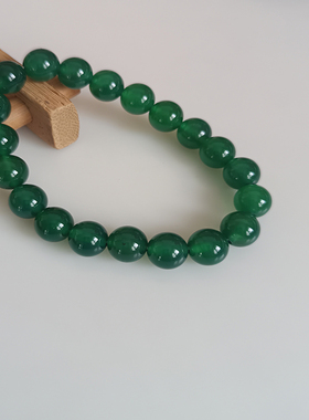 新款原创设计天然绿色玛瑙玉圆珠精致气质百搭款玉石手链玉手串