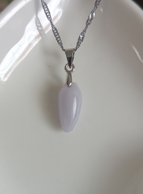 高贵紫罗兰上新正品天然翡翠玉兰花苞玉项坠玉吊坠项链精致百搭款