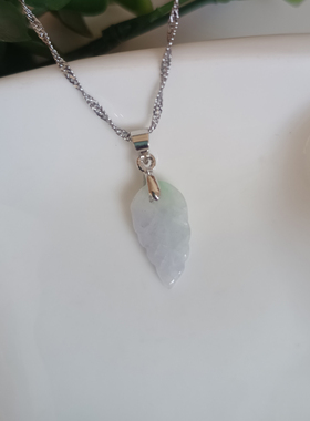 高贵紫罗兰翡翠树叶吊坠女款