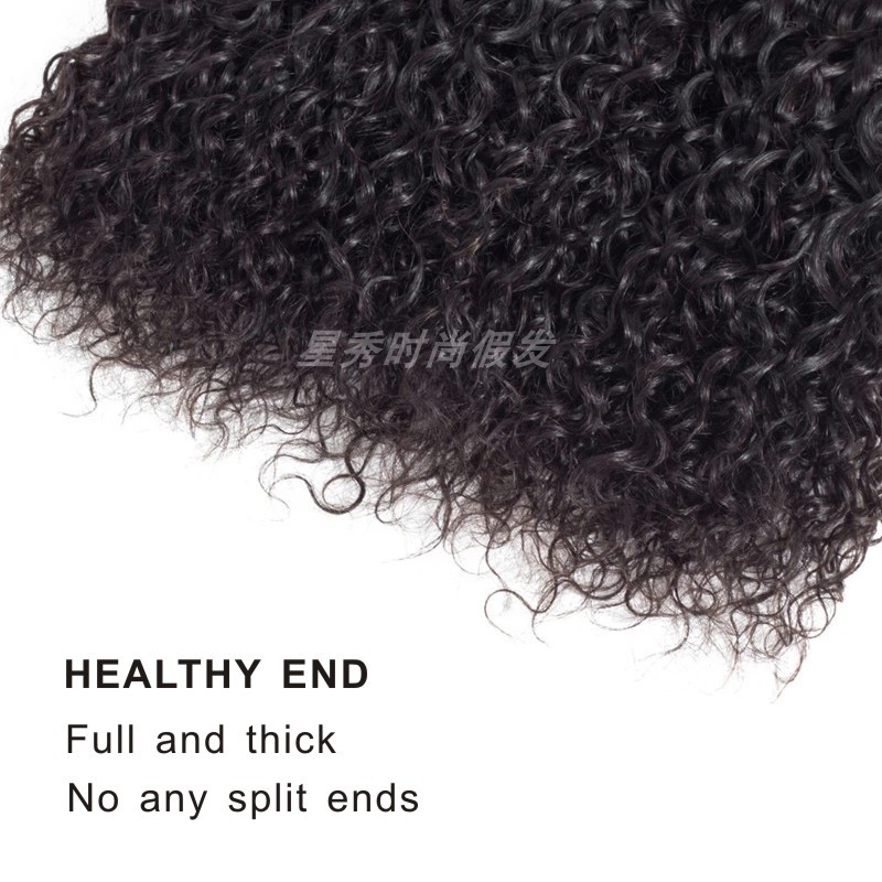 9A Indian kinky curly human hair bundles 4*4 Lace closure - 图1