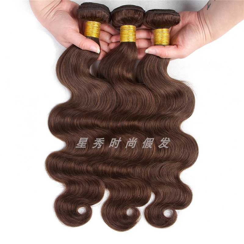 9A brazilian human hair bundles #4 brown off black body wave - 图3