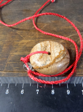23934号 新疆哈密三塘湖国画泥石平安扣 30mm