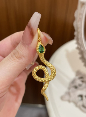 小红书爆款法老宠妃祖母绿灵蛇项链女高级感小众气质个性百搭饰品