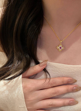 小红书新款双面浮世绘项链时尚潮流高颜值设计轻奢小众百搭饰