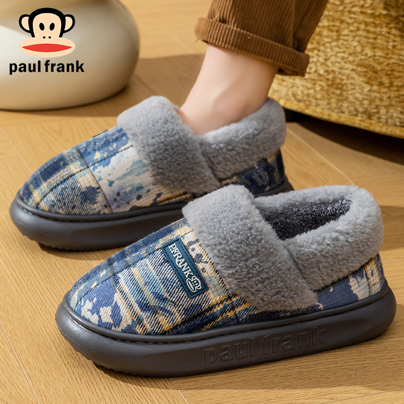 大嘴猴棉拖鞋男士2025新款冬季加绒保暖情侣包跟可外穿月子棉鞋女 - 图1