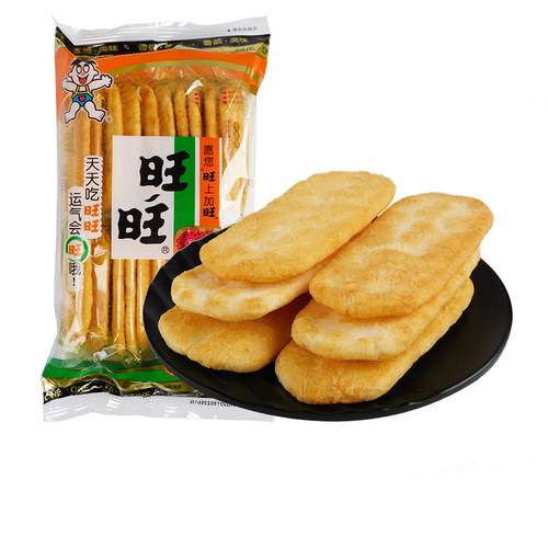 旺旺仙贝袋装52g米饼办公室膨化零食小吃雪饼儿童休闲食品大礼包 - 图0