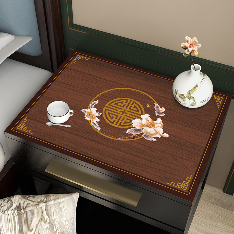 床头柜垫子新中式保护垫餐桌隔热垫桌面垫盖巾防尘桌布床头柜盖布 - 图3