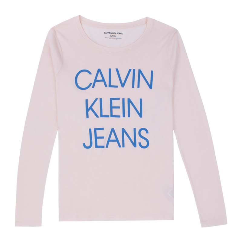 新款Calvin Klein/凯文克莱CK jeans女装T恤休闲印花圆领长袖集货