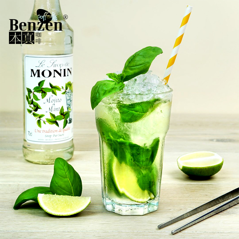 MONIN莫林莫西多薄荷风味mojito经典糖浆花式咖啡鸡尾酒瓶装700ml - 图0