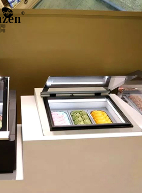 Hleavo海力冰淇淋展示柜gelato意式挖球台式小型冷冻柜商用售卖柜