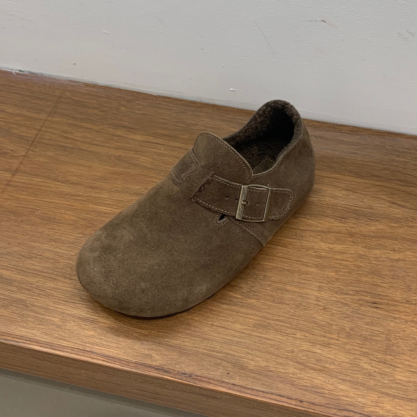 真皮厚底内增高全包勃肯鞋女2025秋冬季新款加绒博肯豆豆单鞋棉鞋 - 图2