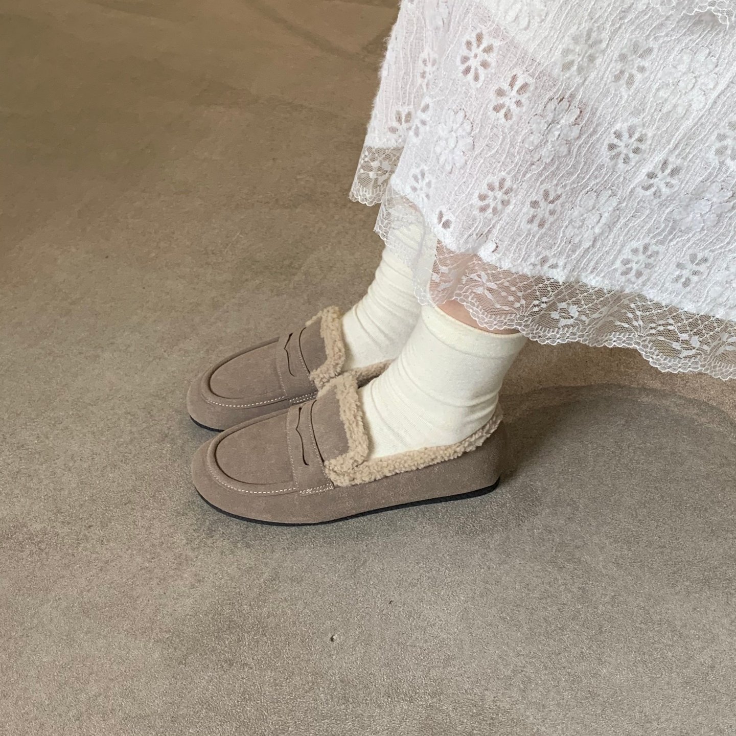 复古休闲平底真皮乐福鞋懒人一脚蹬保暖加绒豆豆鞋女秋冬勃肯棉鞋,淘宝优惠券,粉丝福利购,淘宝优惠卷