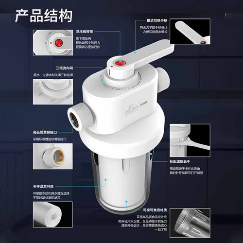 潜水艇前置过滤器净水器全屋大流量阻垢器自来水龙头家用滤芯配件 - 图3