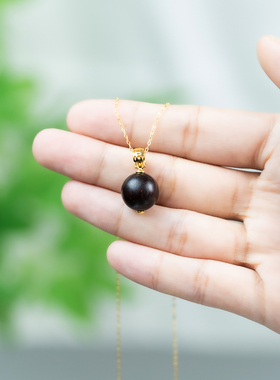 印度小叶紫檀吊坠纯银小众设计