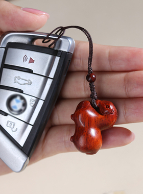 男女款小叶紫檀可爱唐马吊坠挂件