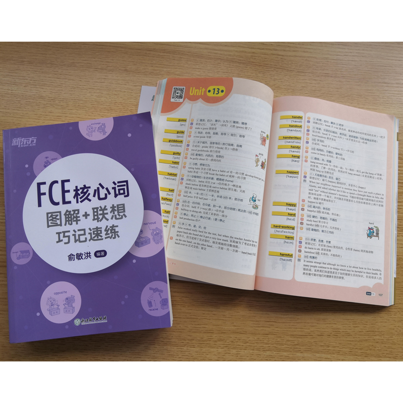 FCE核心词图解+联想巧记速练 fce核心词汇单词图解剑桥小学英语考级通用考试备考资料模拟练习书籍初中生俞敏洪网课新东方朗思B2_虎窝淘