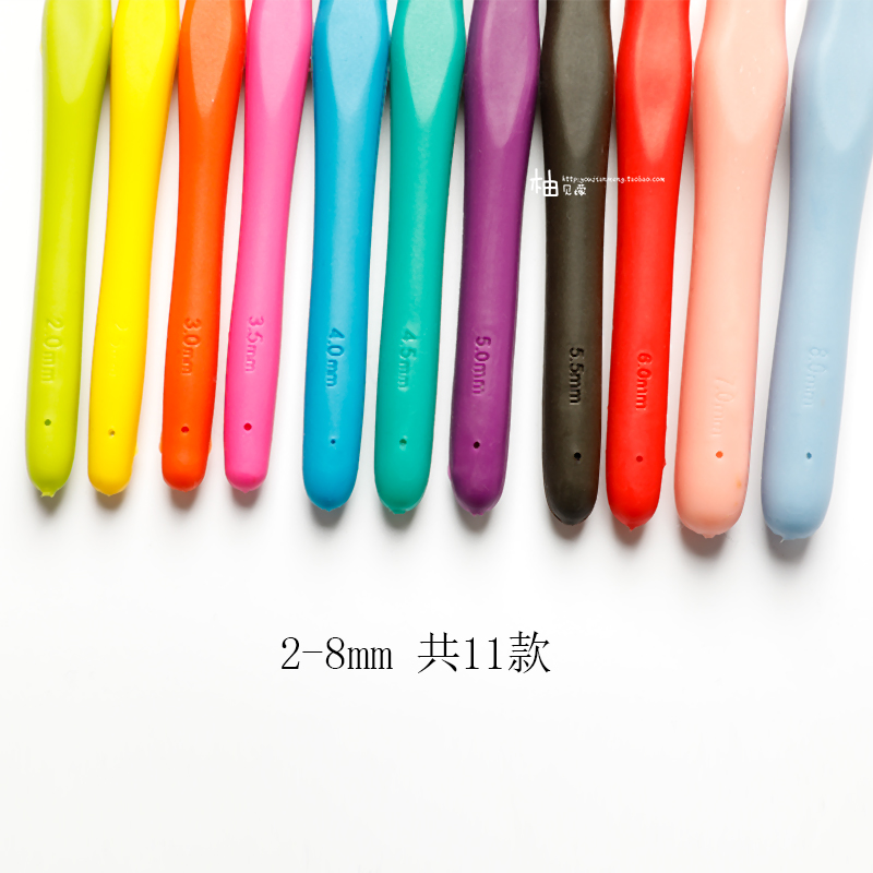 手工diy编织毛衣针勾针 软柄糖果色钩针婴儿鞋钩针 编织工具套装 - 图1