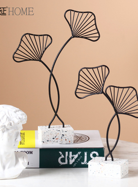 北欧轻奢银杏叶摆件创意r客厅卧室样板房间布置摆设欧式家居装饰