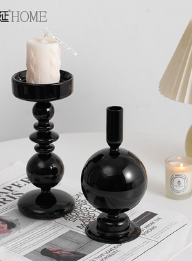 ins法式玻璃烛台北欧轻奢高级感