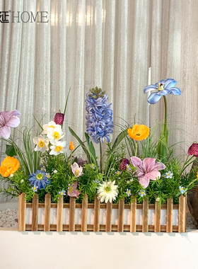 莫奈花园仿真花造景栅栏花仿真花