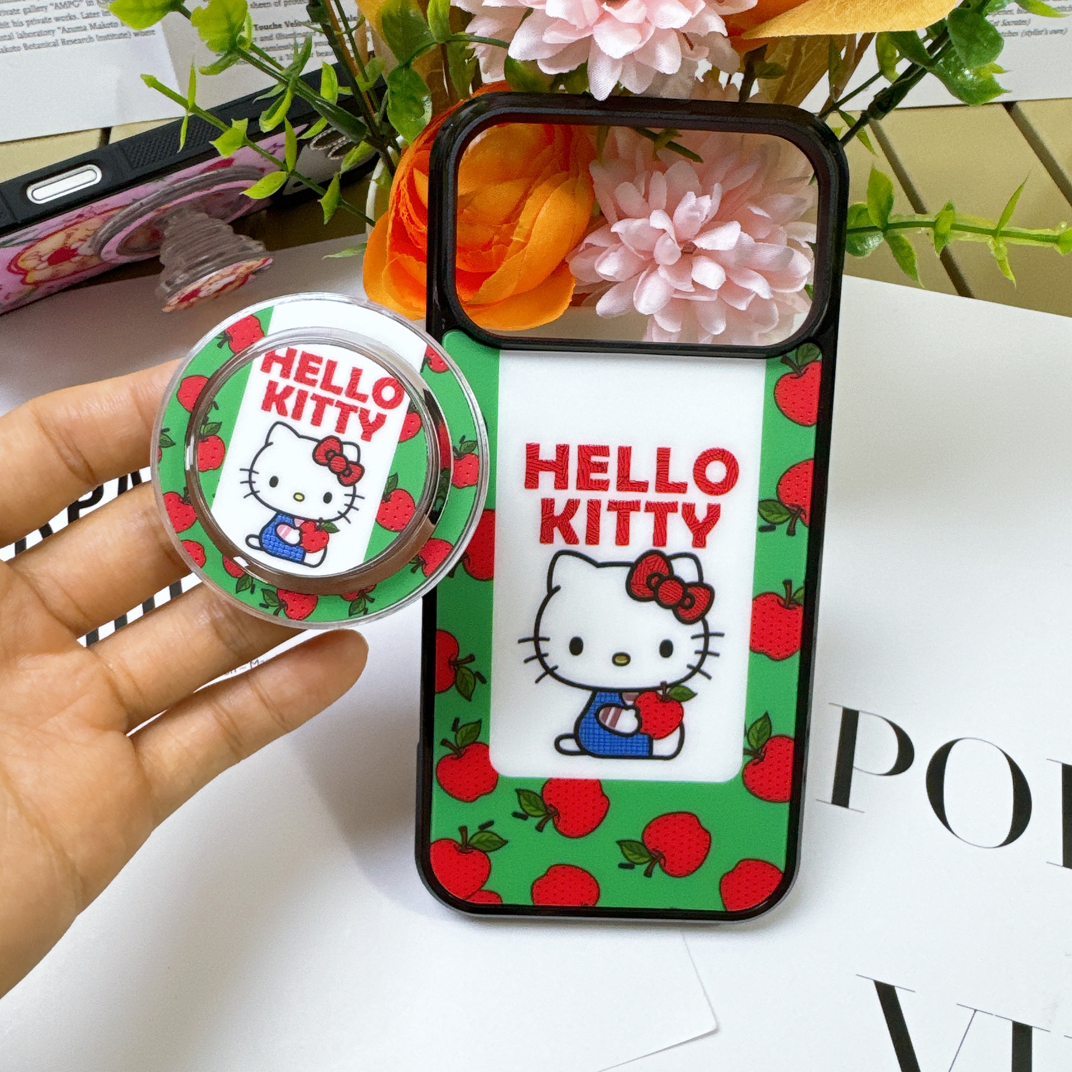 鎏金Kitty猫适用iphone11苹果12小众13甜美14少女生15plus卡通16E可爱17promax磨砂肤感Air磁吸支架ins手机壳 - 图2