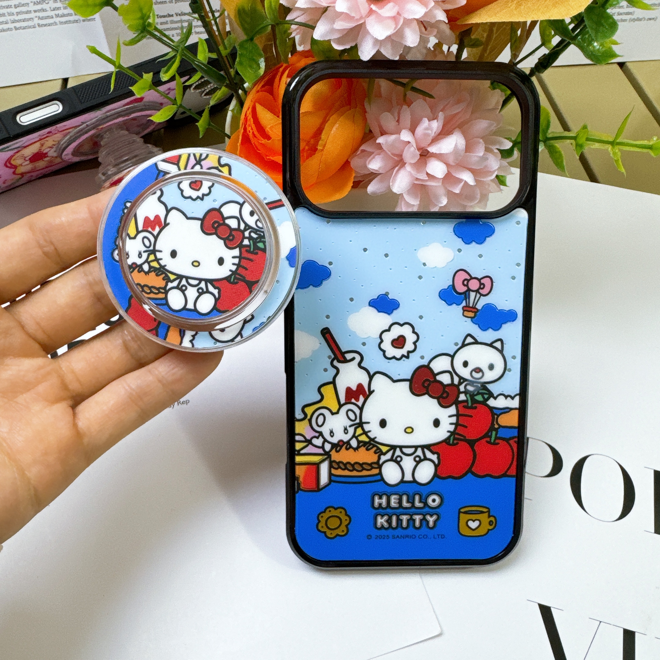 鎏金Kitty猫适用iphone11苹果12小众13甜美14少女生15plus卡通16E可爱17promax磨砂肤感Air磁吸支架ins手机壳 - 图3